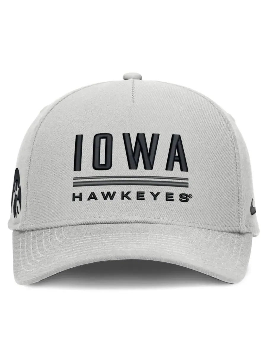 Бейсболка Nike с вышивкой Iowa Hawkeyes, модель 2026 Sideline Dri-FIT Rise — изображение 2 из 4, серый