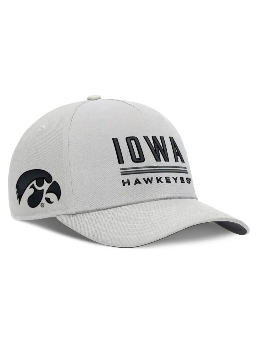 Бейсболка Nike с вышивкой Iowa Hawkeyes, модель 2026 Sideline Dri-FIT Rise — изображение 3 из 4, серый