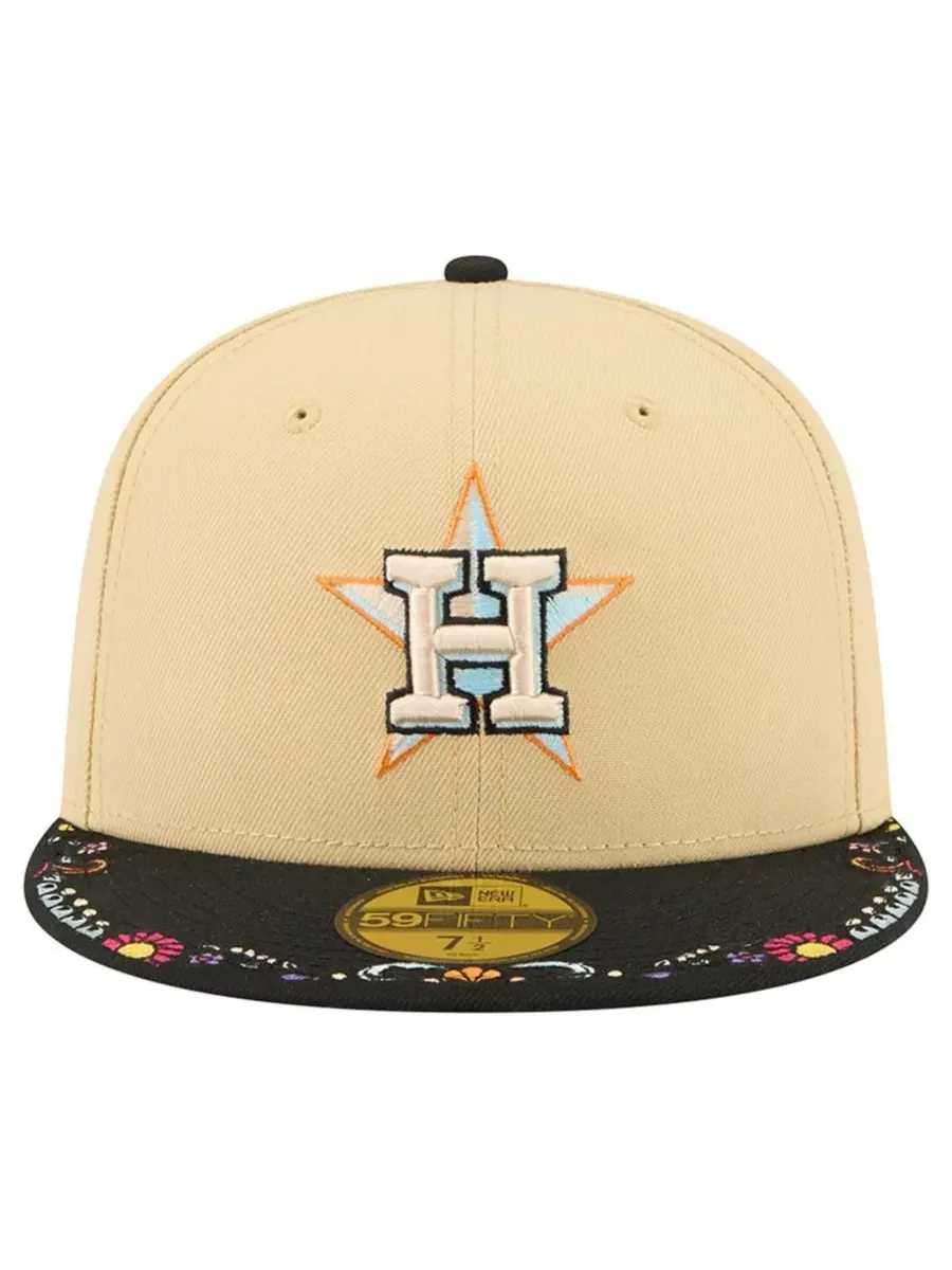 Кепка с вышивкой Houston Astros Two-Tone Embroidered Visor 59FIFTY New Era — изображение 2 из 5, светлый бежевый