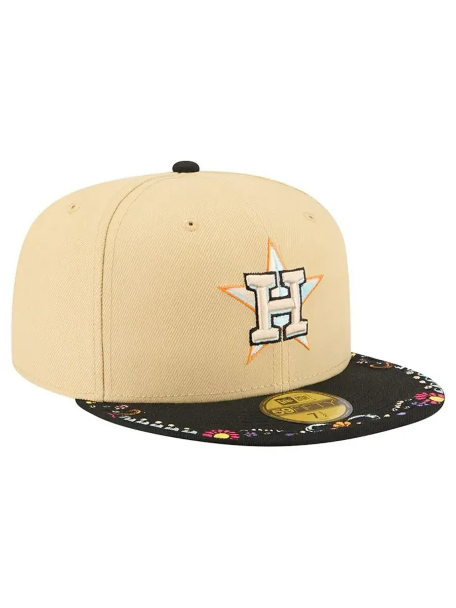 Кепка с вышивкой Houston Astros Two-Tone Embroidered Visor 59FIFTY New Era — изображение 3 из 5, светлый бежевый