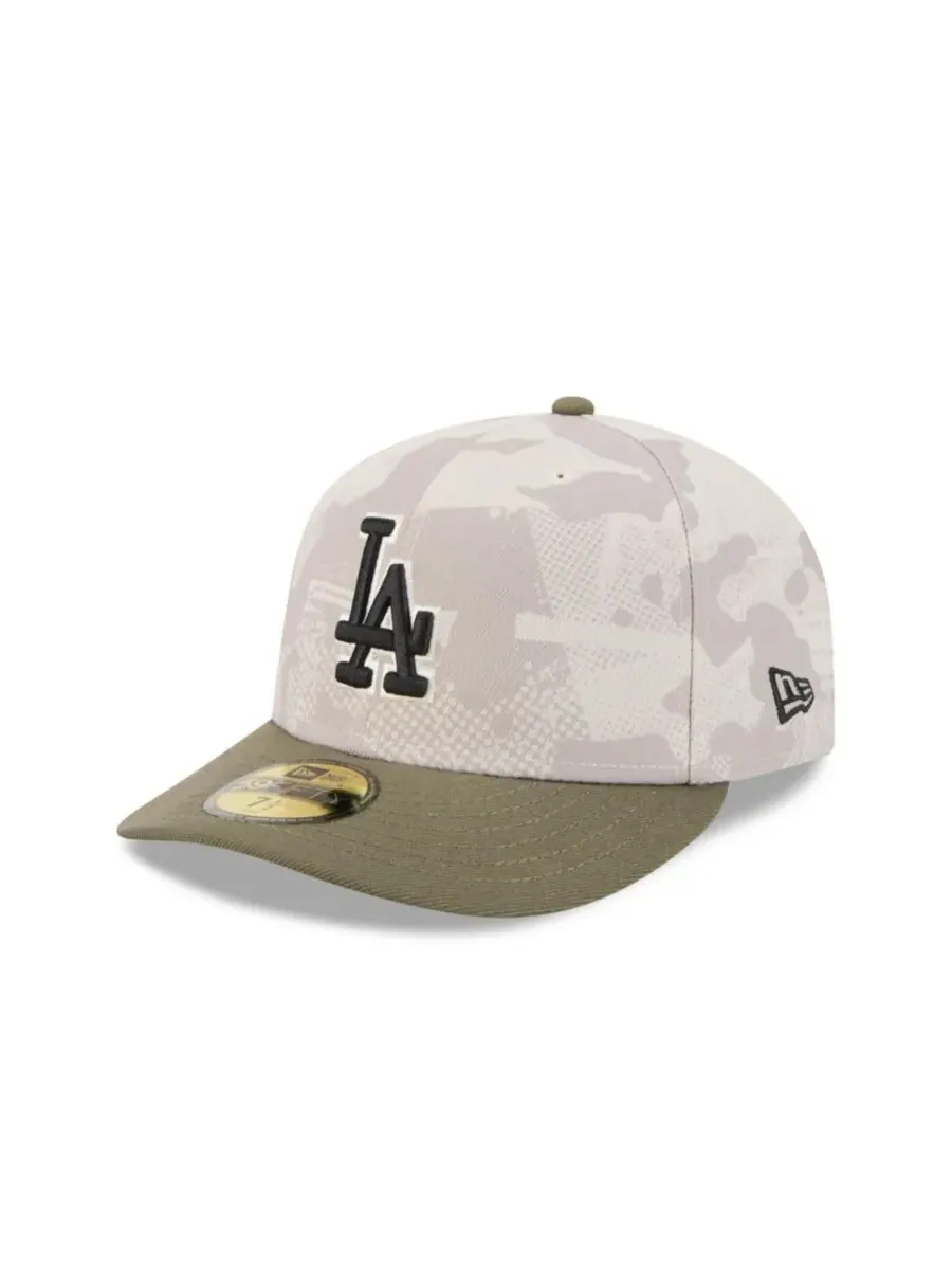 New Era Мужская светло-бежевая/оливковая кепка Los Angeles Dodgers 59FIFTY, посвященная Дню