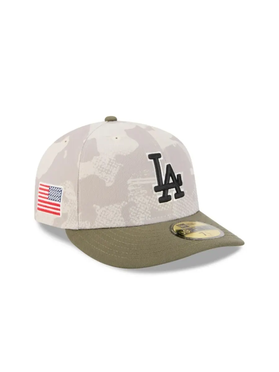 New Era Мужская светло-бежевая/оливковая кепка Los Angeles Dodgers 59FIFTY, посвященная Дню — изображение 2 из 7
