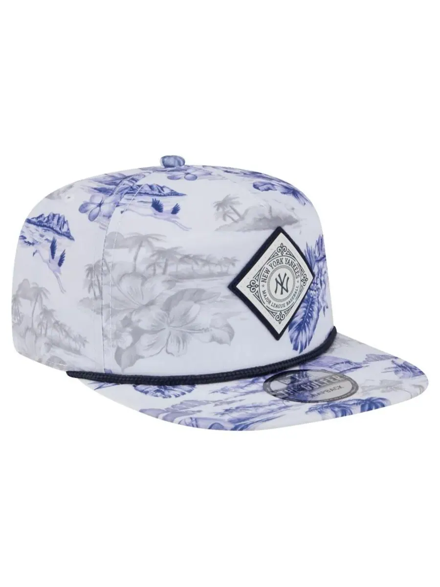 New Era Мужская белая кепка-бейсболка New York Yankees с принтом Island Golfer Snapback — изображение 3 из 5, белый