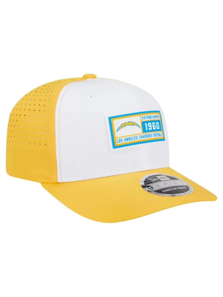 New Era Мужская бело-желтая регулируемая кепка Los Angeles Chargers с нашивкой 9SEVENTY — изображение 4 из 4