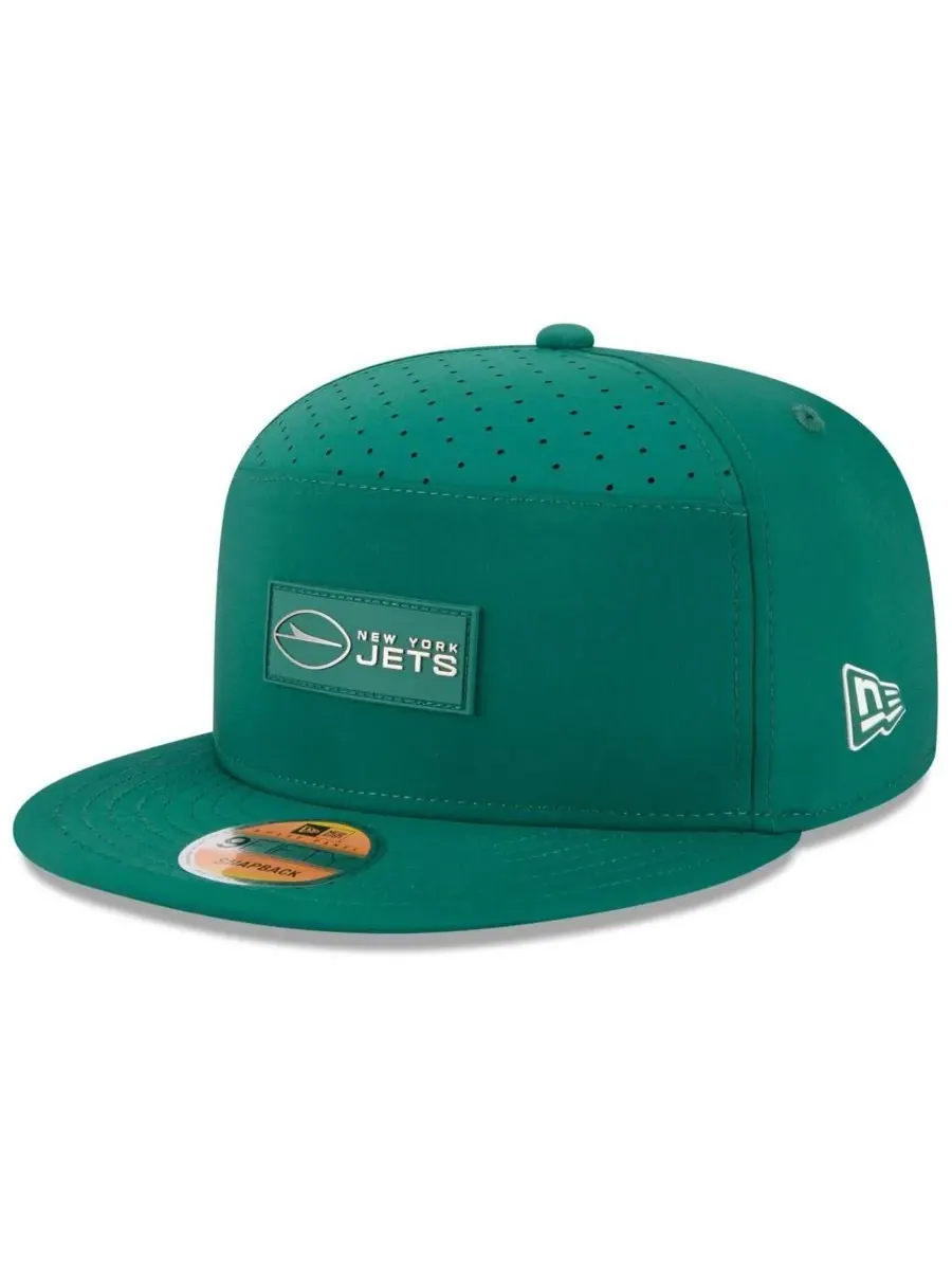 New Era Мужская зеленая кепка New York Jets 2025 Sideline Split Panel 9FIFTY Snapback