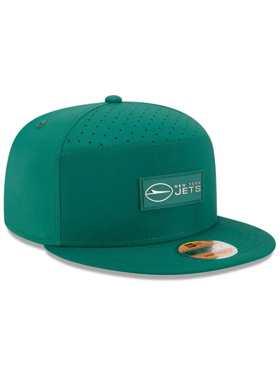 New Era Мужская зеленая кепка New York Jets 2025 Sideline Split Panel 9FIFTY Snapback — изображение 4 из 5, зеленый