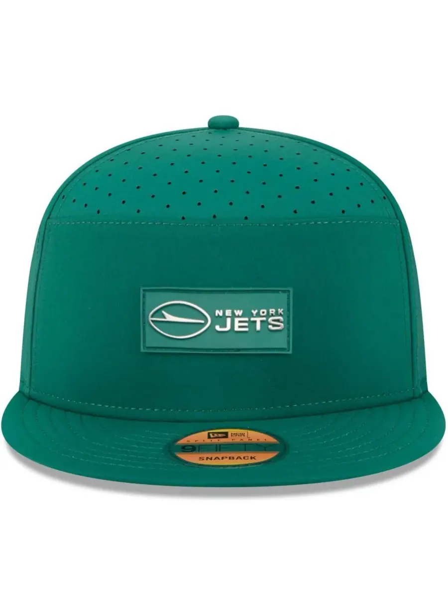 New Era Мужская зеленая кепка New York Jets 2025 Sideline Split Panel 9FIFTY Snapback — изображение 5 из 5, зеленый