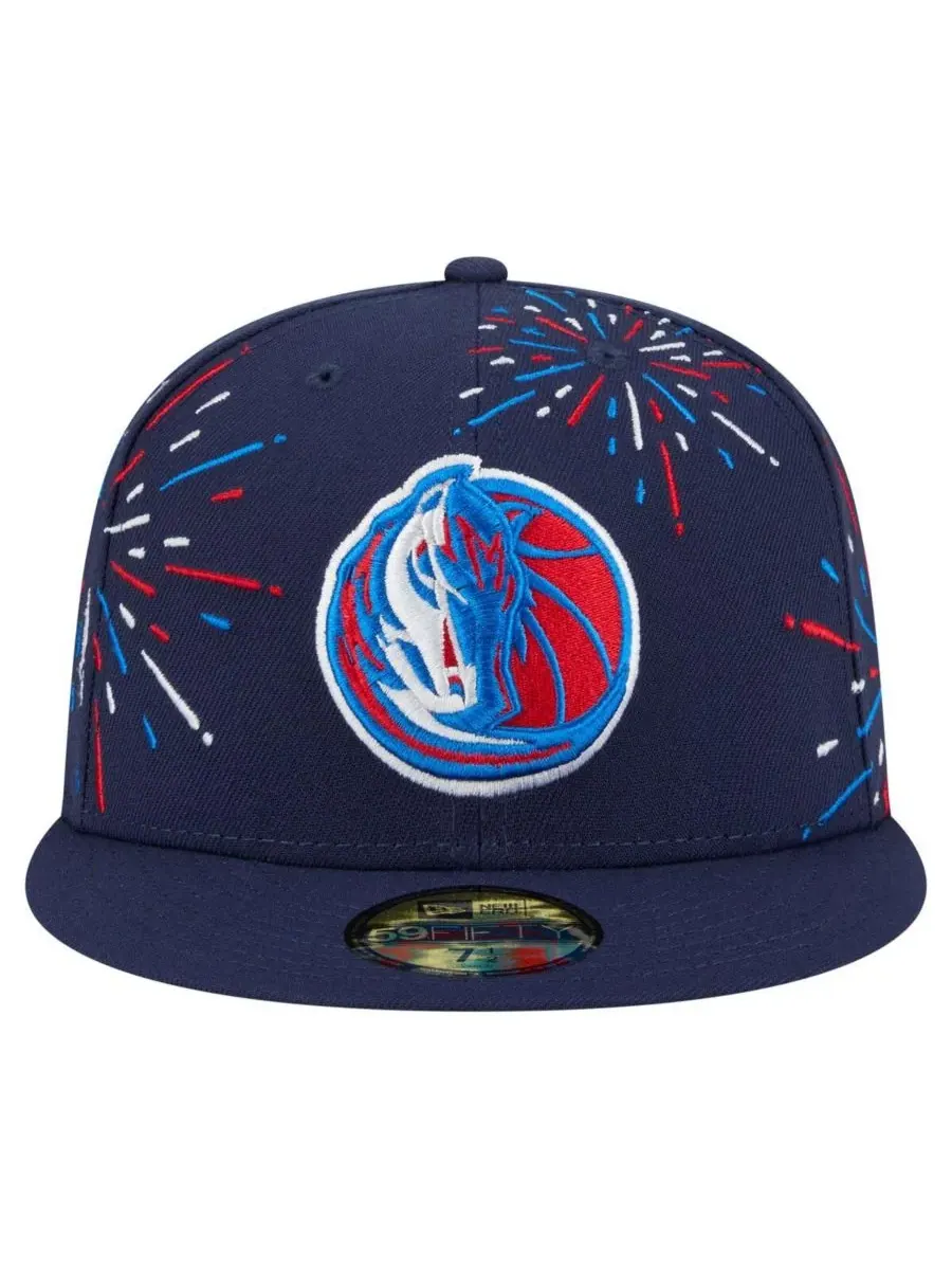New Era Мужская темно-синяя бейсболка Dallas Mavericks Americana Fireworks 59FIFTY — изображение 2 из 4, темно-синий