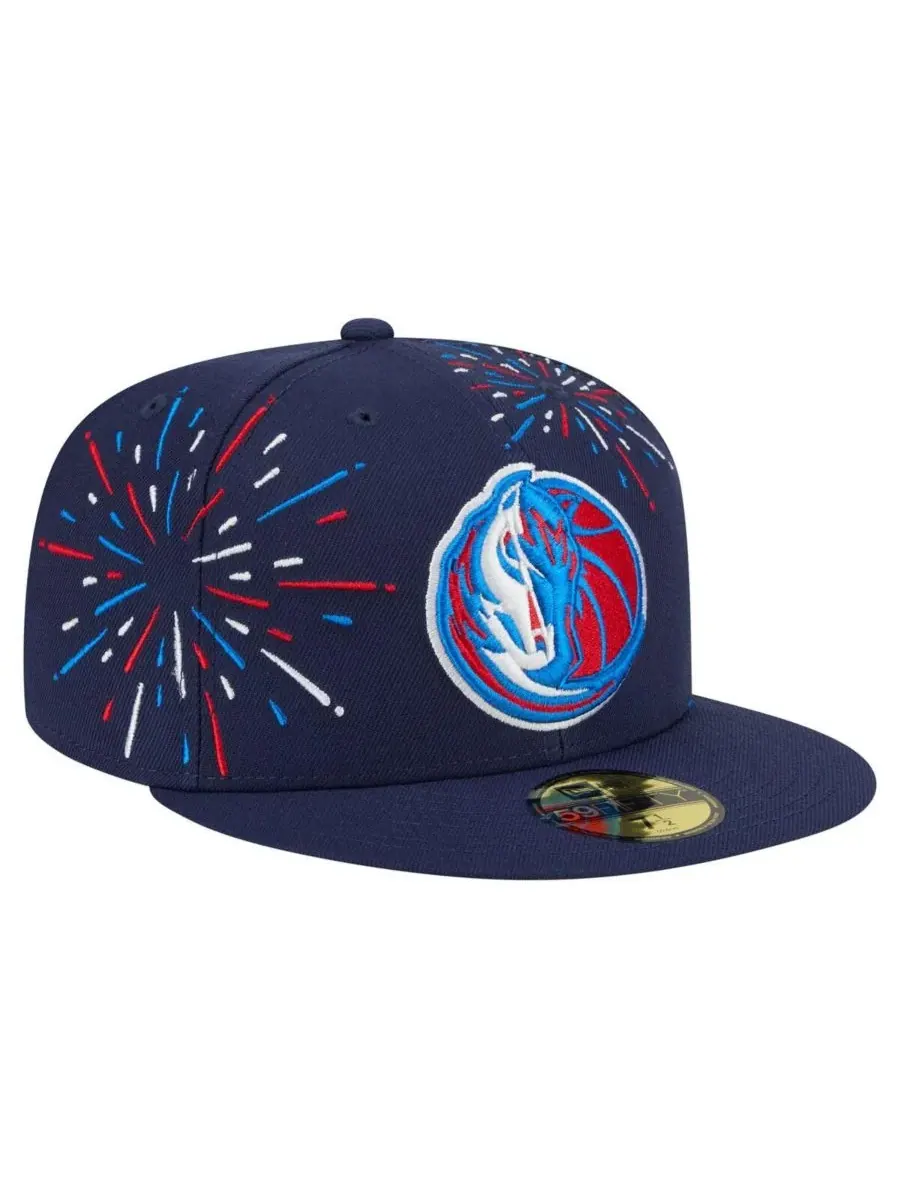 New Era Мужская темно-синяя бейсболка Dallas Mavericks Americana Fireworks 59FIFTY — изображение 3 из 4, темно-синий