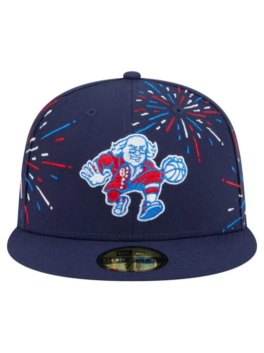 New Era Мужская темно-синяя бейсболка Philadelphia 76ers Americana Fireworks 59FIFTY — изображение 2 из 4, темно-синий