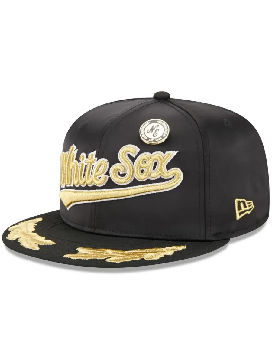 New Era Мужская черная бейсболка Chicago White Sox 2025 59FIFTY Day Gold Leaf 59FIFTY Fitted Hat
