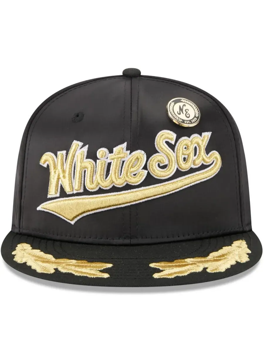 New Era Мужская черная бейсболка Chicago White Sox 2025 59FIFTY Day Gold Leaf 59FIFTY Fitted Hat — изображение 3 из 4, черный