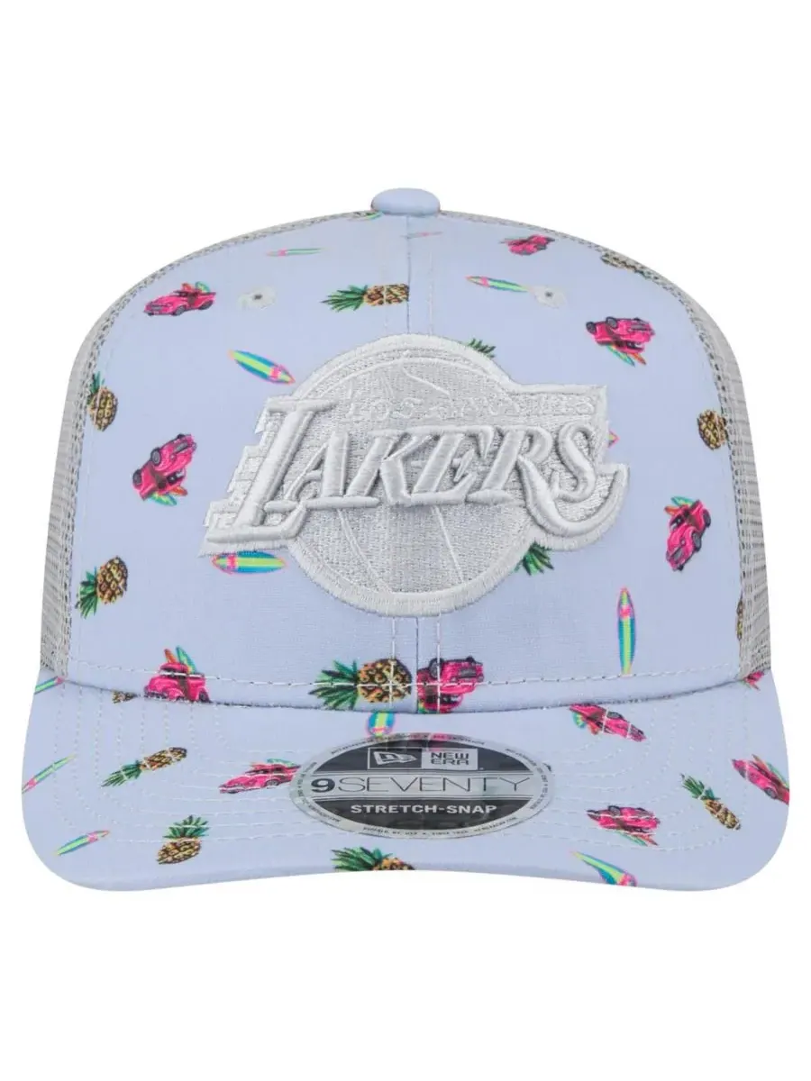 New Era Мужская светло-голубая/серая кепка Los Angeles Lakers Adventure Aloha Pattern 9SEVENTY с — изображение 2 из 4