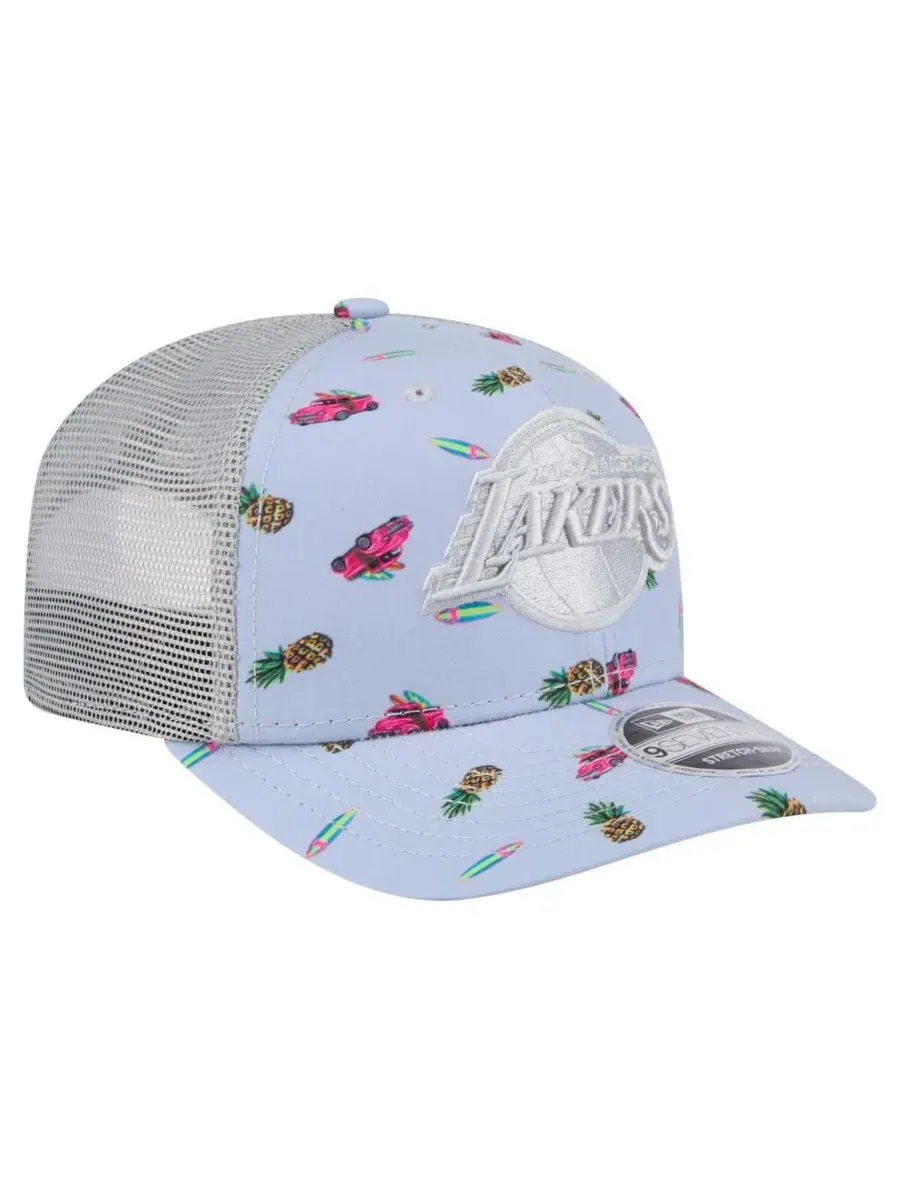 New Era Мужская светло-голубая/серая кепка Los Angeles Lakers Adventure Aloha Pattern 9SEVENTY с — изображение 3 из 4