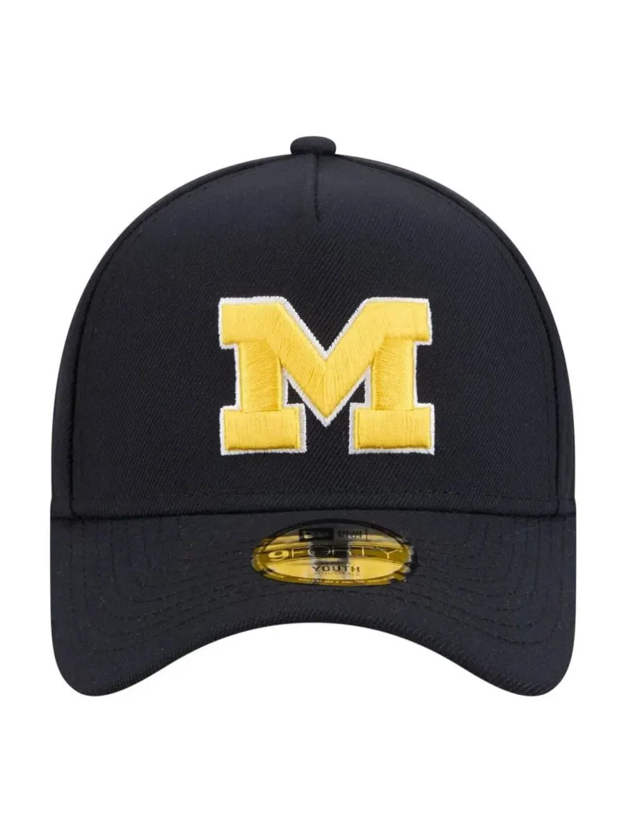 Бейсболка New Era 9FORTY A-Frame с вышивкой Michigan Wolverines — изображение 2 из 5, темно-синий