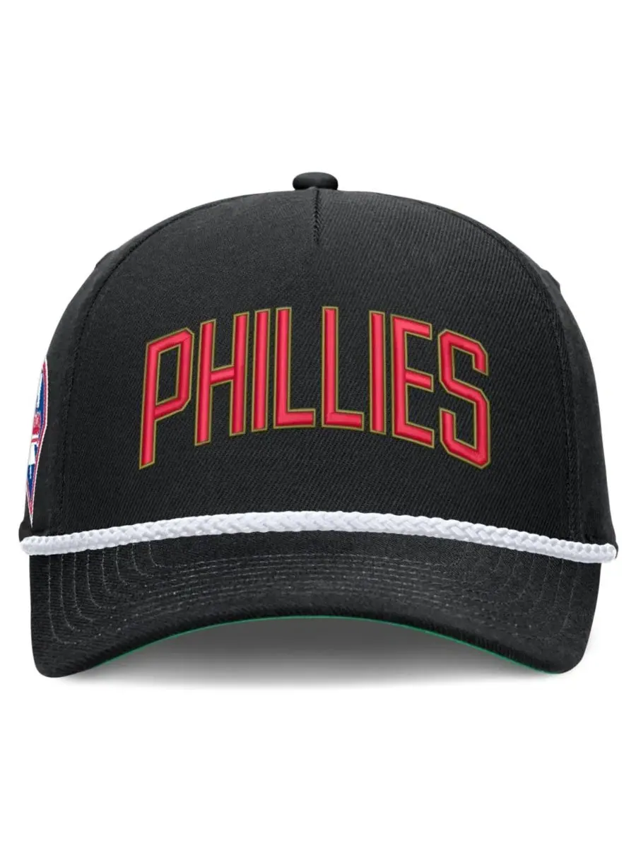 Бейсболка с вышивкой Philadelphia Phillies, коллекция Cooperstown Rise Nike — изображение 2 из 5, черный зеленый