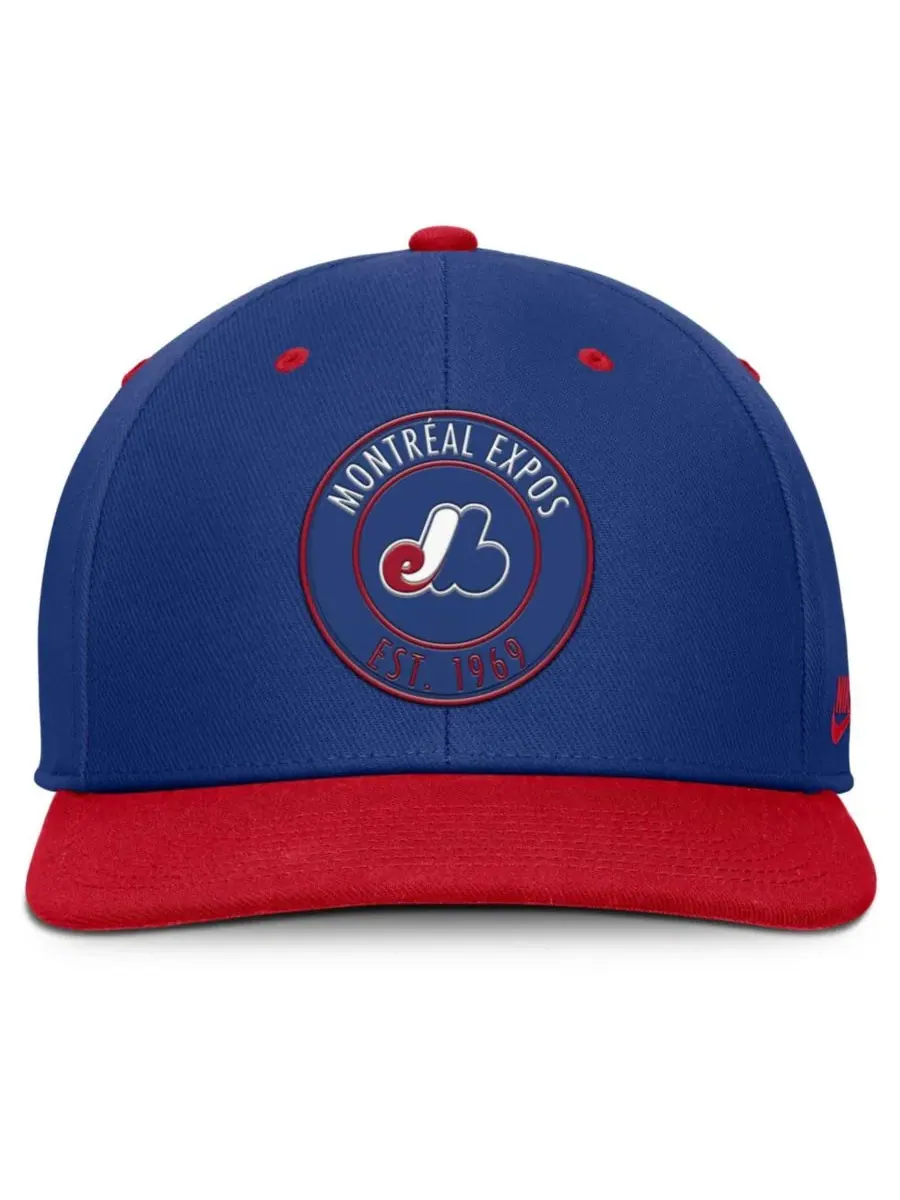 Бейсболка snapback Montreal Expos Cooperstown Collection Pro Dri-FIT Nike — изображение 2 из 4, синий красный