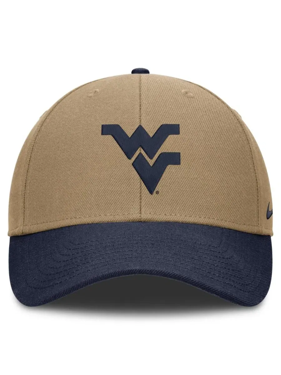 Кепка с козырьком West Virginia Mountaineers Primetime Rise Dri-FIT Nike — изображение 2 из 4, бежевый темно-синий