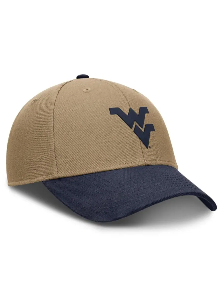 Кепка с козырьком West Virginia Mountaineers Primetime Rise Dri-FIT Nike — изображение 3 из 4, бежевый темно-синий