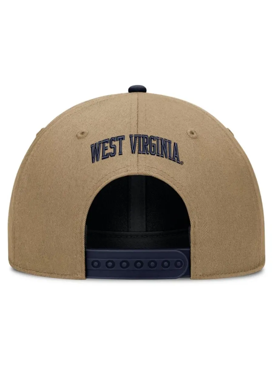 Кепка с козырьком West Virginia Mountaineers Primetime Rise Dri-FIT Nike — изображение 4 из 4, бежевый темно-синий