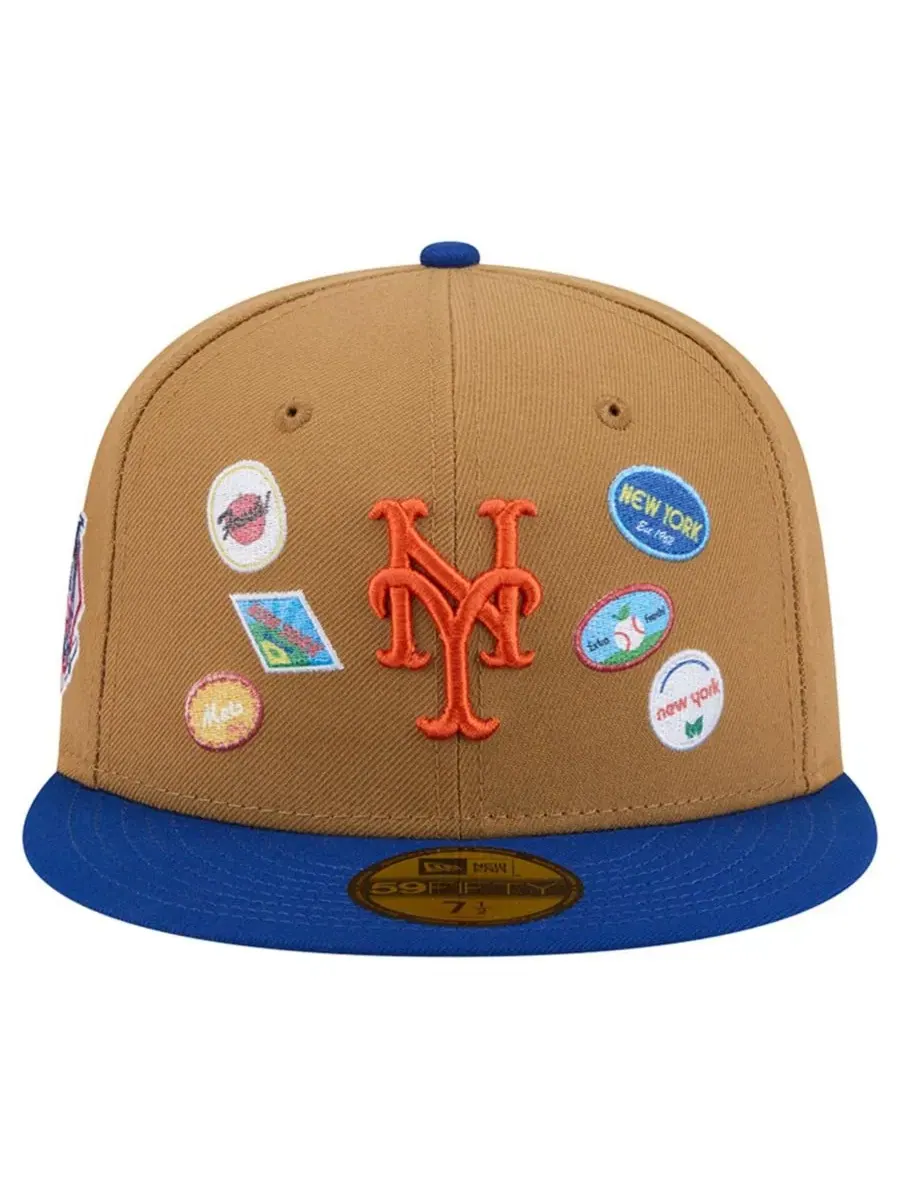 Кепка с фруктовыми стикерами New York Mets Fruit Sticker 59FIFTY New Era — изображение 4 из 5, бежевый