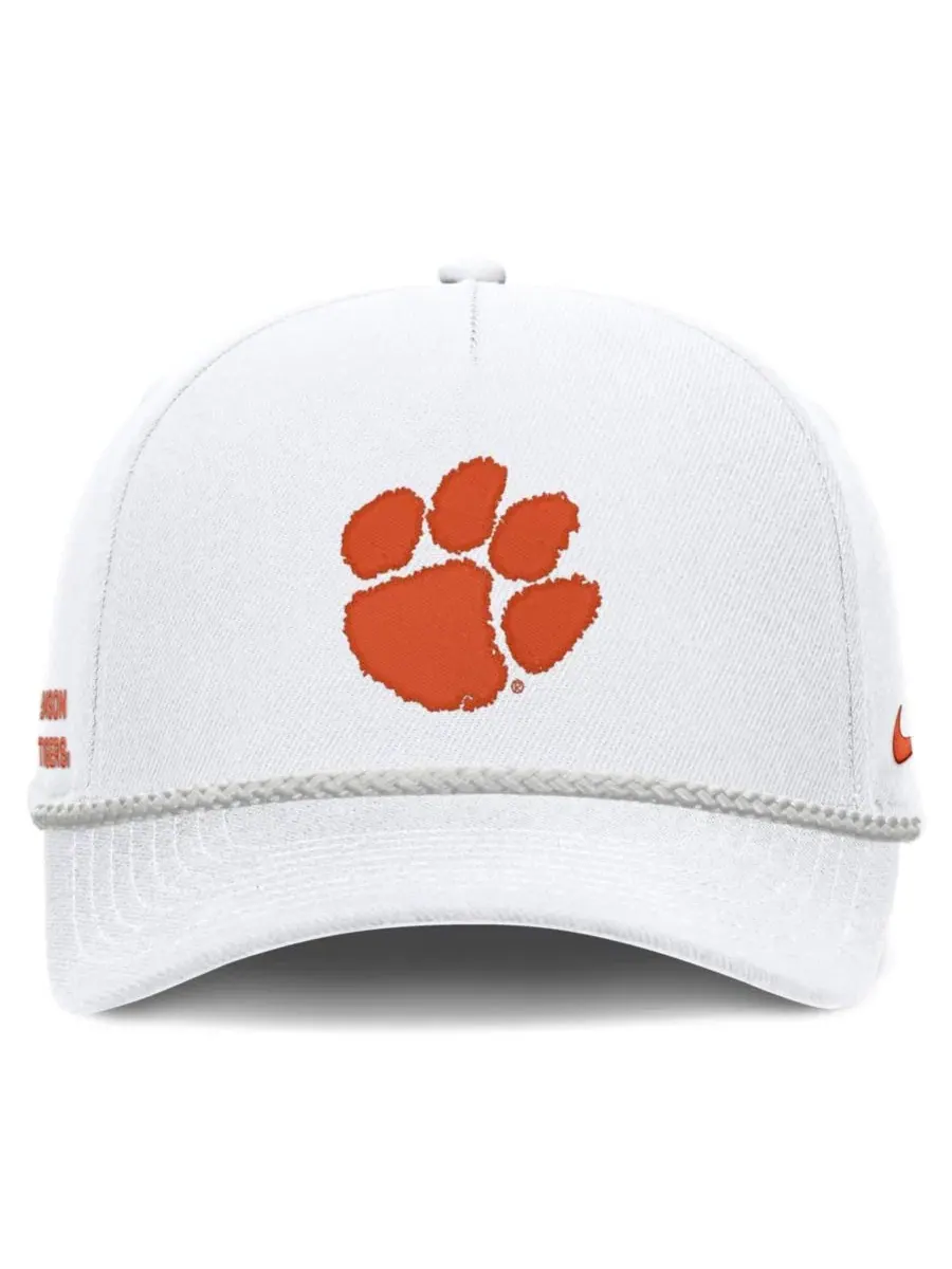 Бейсболка Nike Clemson Tigers Rope Rise Adjustable Hat — изображение 2 из 3, белый