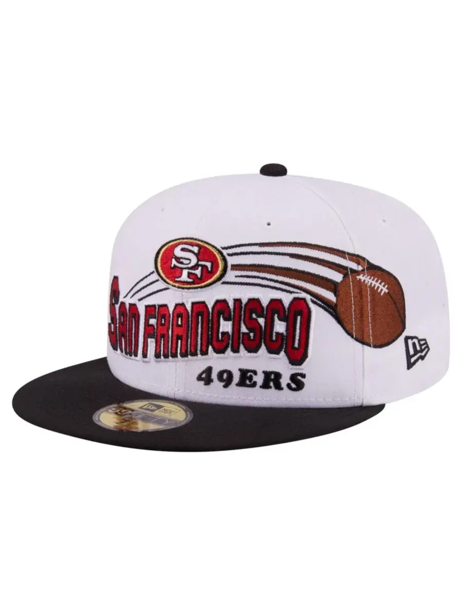 Кепка New Era с вышивкой San Francisco 49ers Retro Swoop — изображение 4 из 5, белый черный