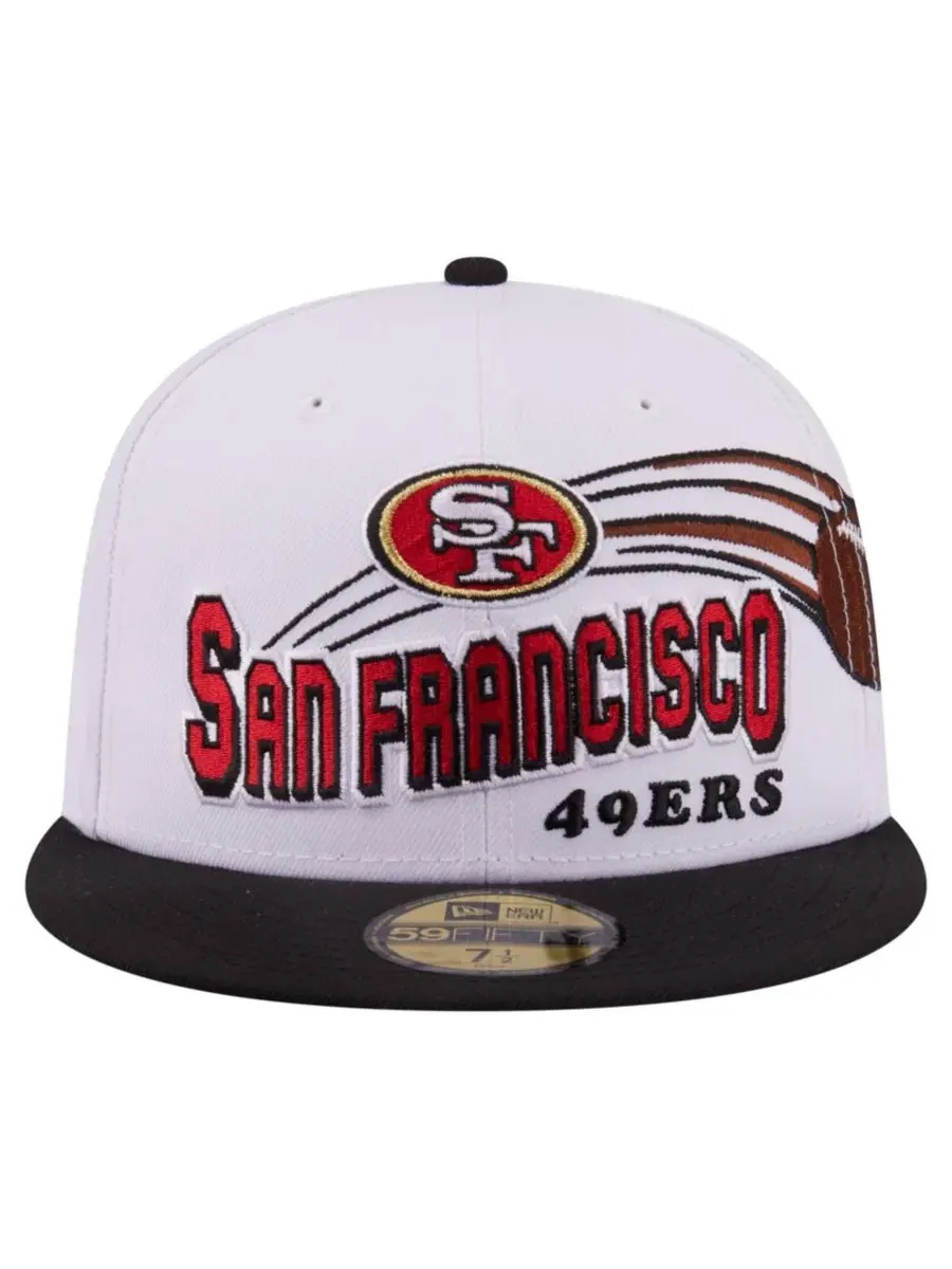 Кепка New Era с вышивкой San Francisco 49ers Retro Swoop — изображение 5 из 5, белый черный