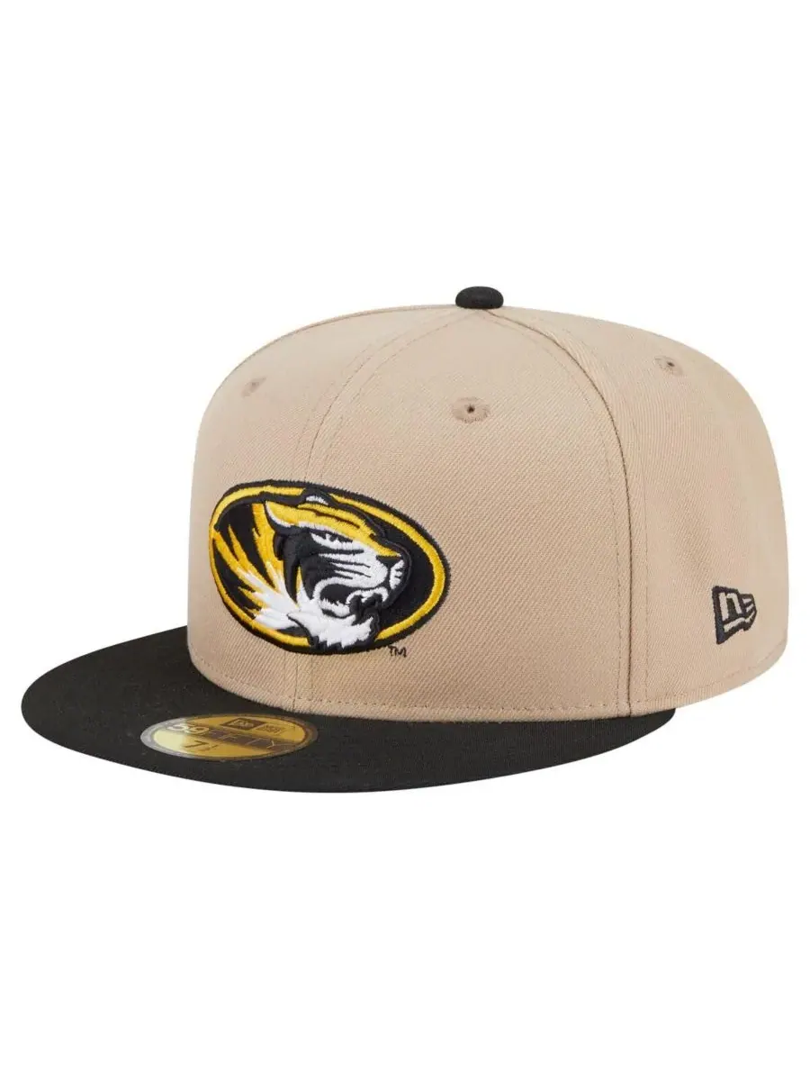 New Era Мужская кепка 59FIFTY цвета хаки с двухцветной расцветкой в стиле команды Missouri Tigers