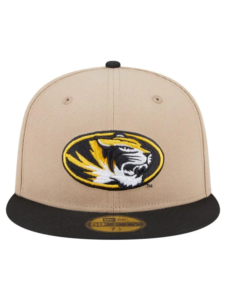 New Era Мужская кепка 59FIFTY цвета хаки с двухцветной расцветкой в стиле команды Missouri Tigers — изображение 5 из 5