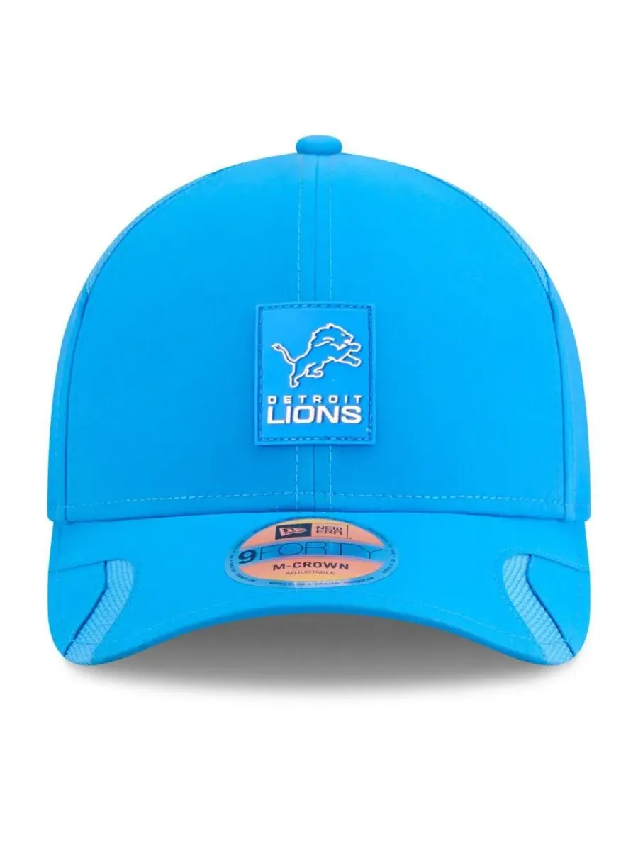 New Era Мужская синяя регулируемая кепка Detroit Lions 2025 Sideline M-Crown 9FORTY — изображение 5 из 5, синий