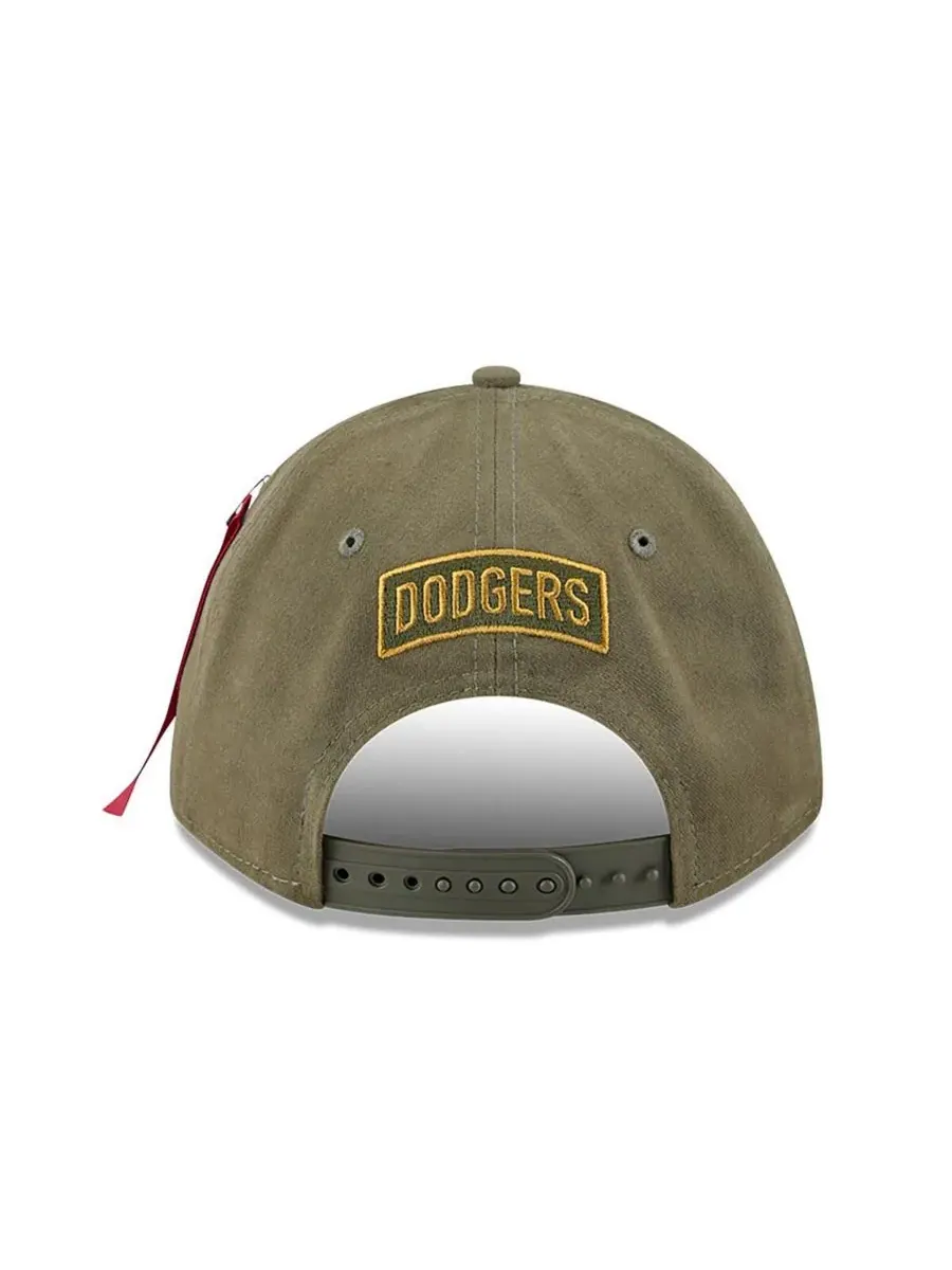 New Era Мужская кепка Los Angeles Dodgers A-Frame 9FORTY с регулируемым размером — изображение 4 из 4, оливковый