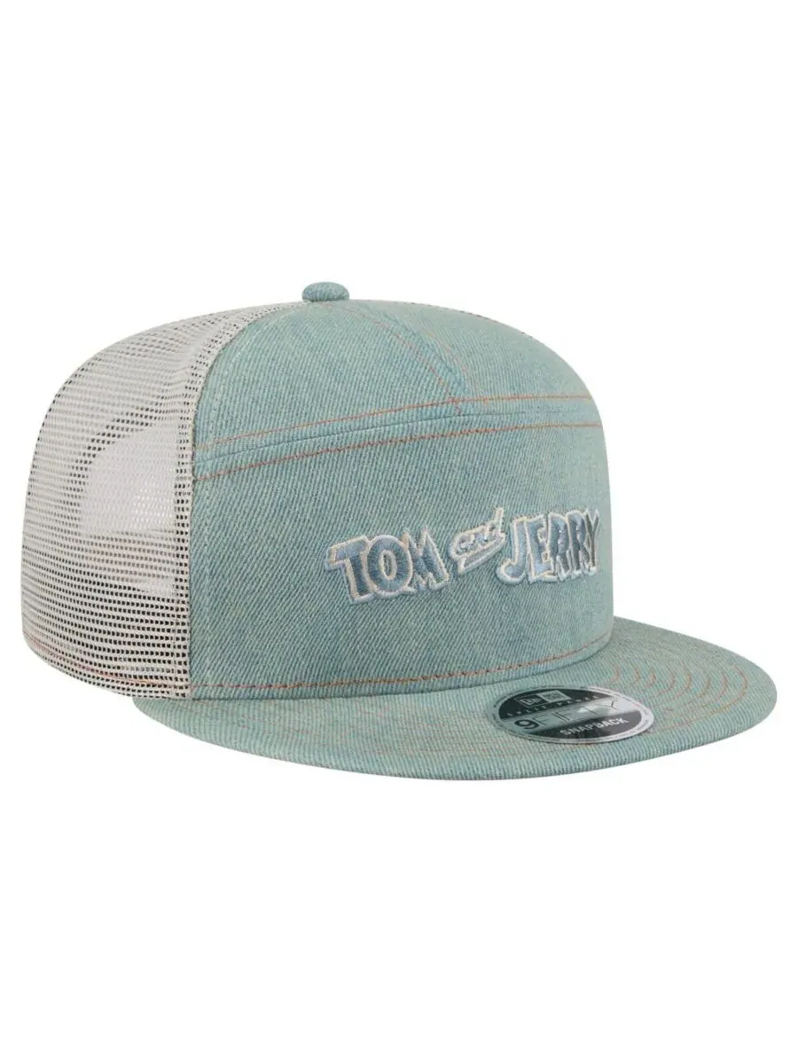 Мужская джинсовая кепка Tom and Jerry Denim 9FIFTY Snapback New Era — изображение 3 из 4, синий