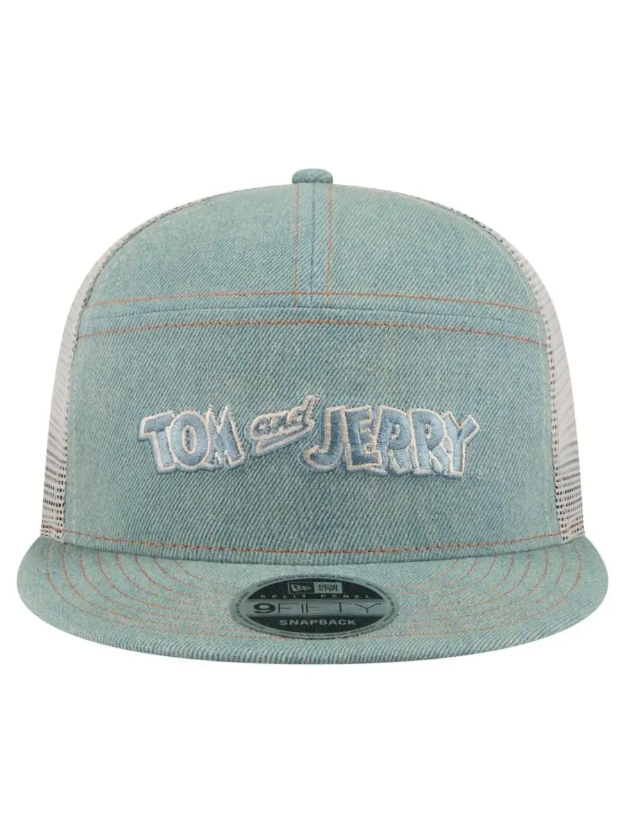 Мужская джинсовая кепка Tom and Jerry Denim 9FIFTY Snapback New Era — изображение 4 из 4, синий