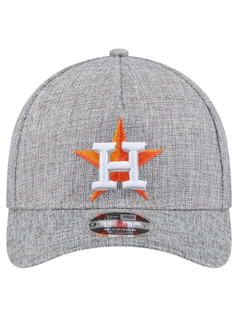 New Era Мужская серая хлопковая кепка Houston Astros с регулируемой высотой, размер M, форма — изображение 3 из 4, серый