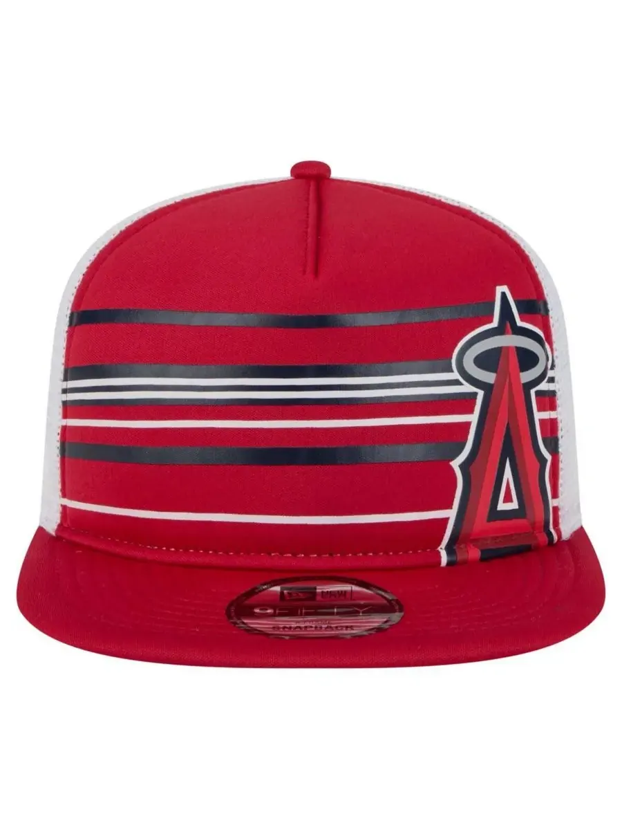 New Era Мужская красная бейсболка Los Angeles Angels 9FIFTY A-Frame Trucker Snapback — изображение 2 из 5, красный
