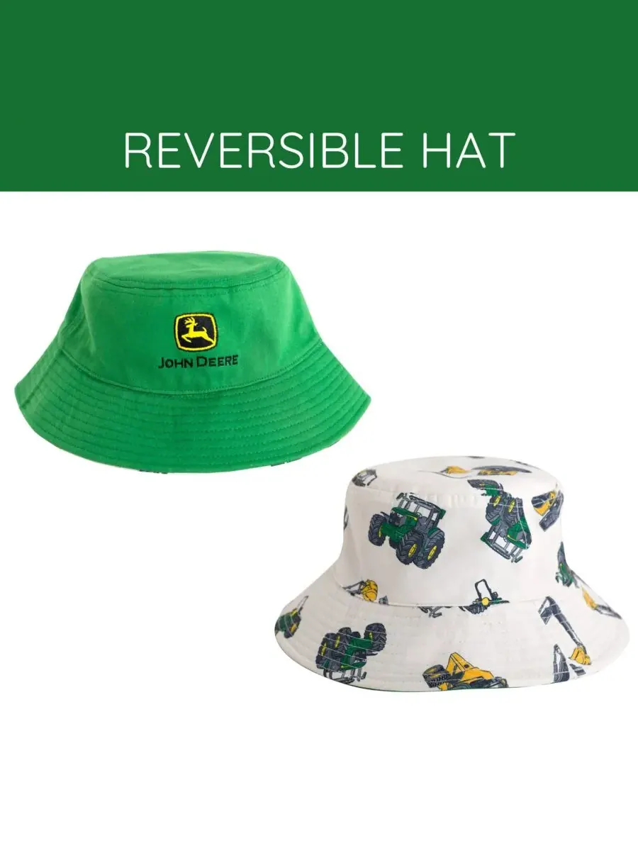 Панама от солнца John Deere — изображение 8 из 8, зеленый/белый