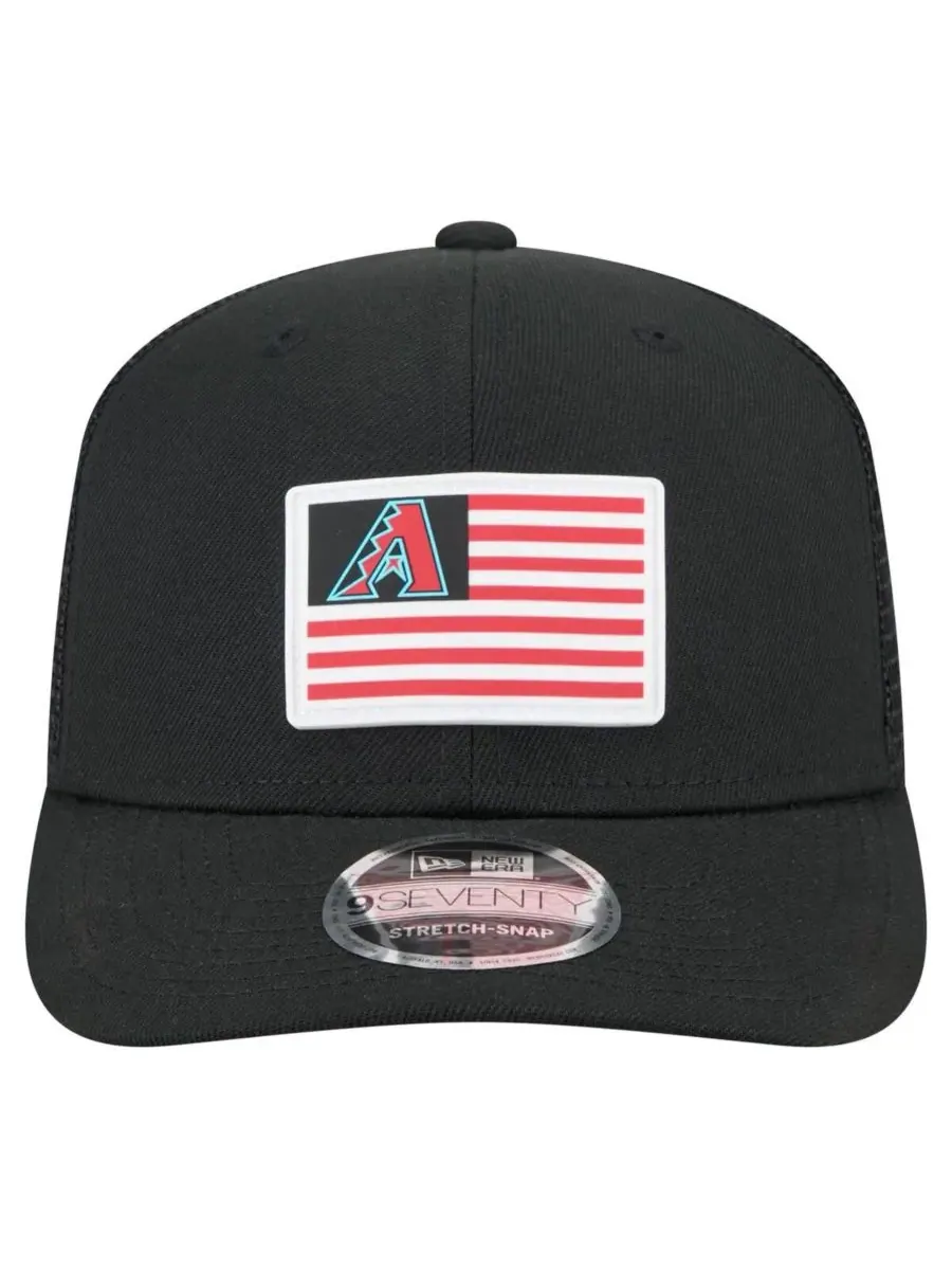 New Era Мужская черная кепка Arizona Diamondbacks с флагом команды 9SEVENTY COOLERA и — изображение 4 из 4, черный