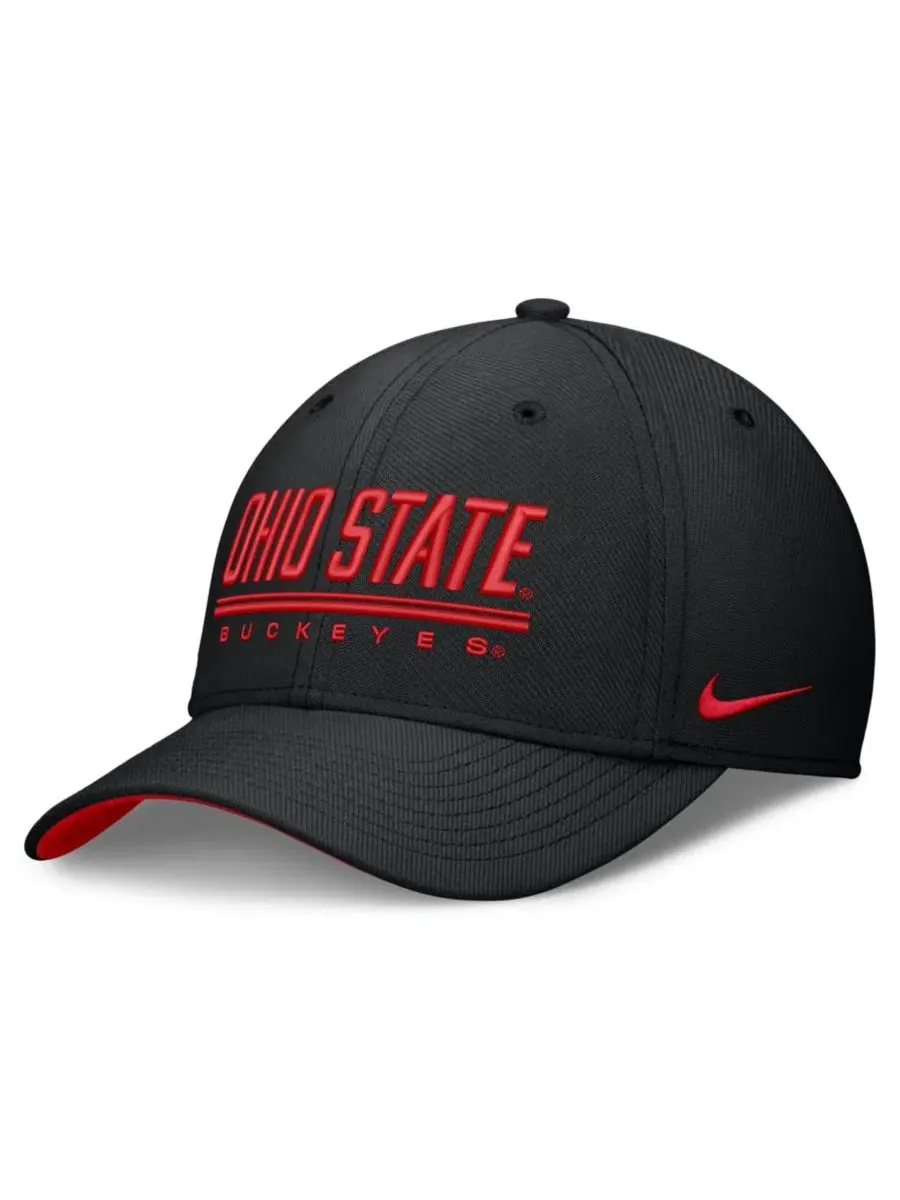 Кепка Nike Black Ohio State Buckeyes Game Day Rise Swooshflex