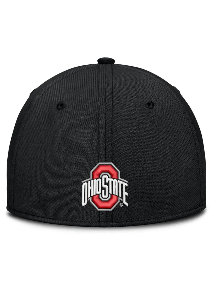 Кепка Nike Black Ohio State Buckeyes Game Day Rise Swooshflex — изображение 2 из 4, черный