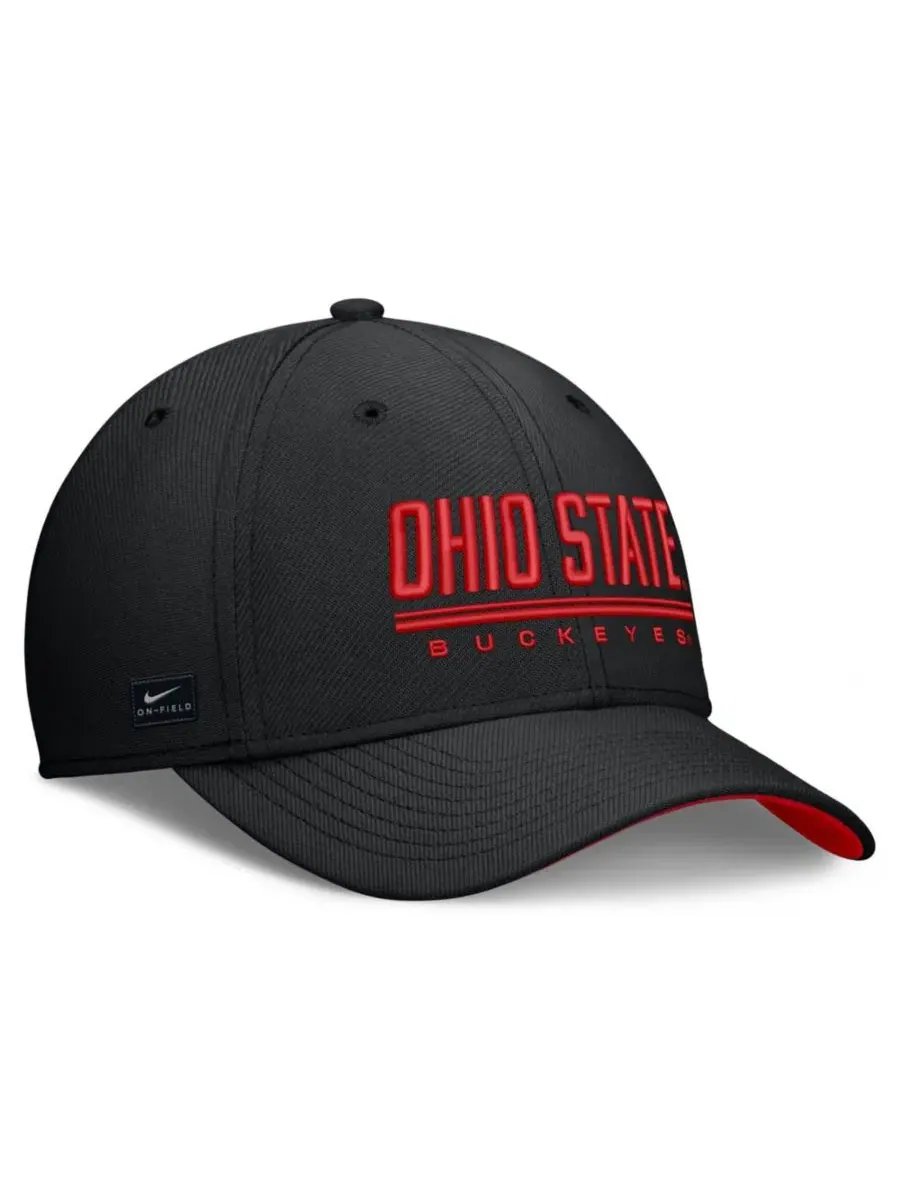Кепка Nike Black Ohio State Buckeyes Game Day Rise Swooshflex — изображение 3 из 4, черный