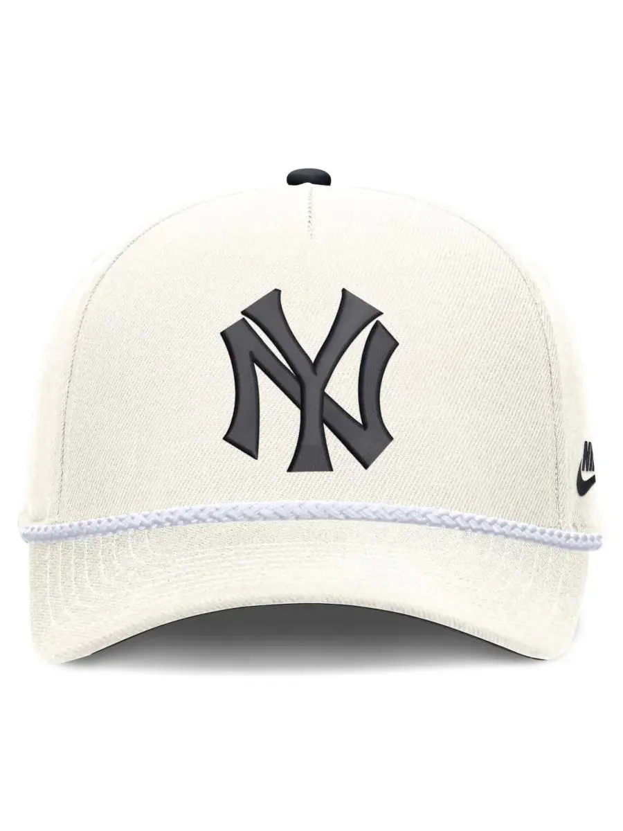Кепка с козырьком с винтажным логотипом New York Yankees Cooperstown Rise Nike — изображение 2 из 5, бежевый