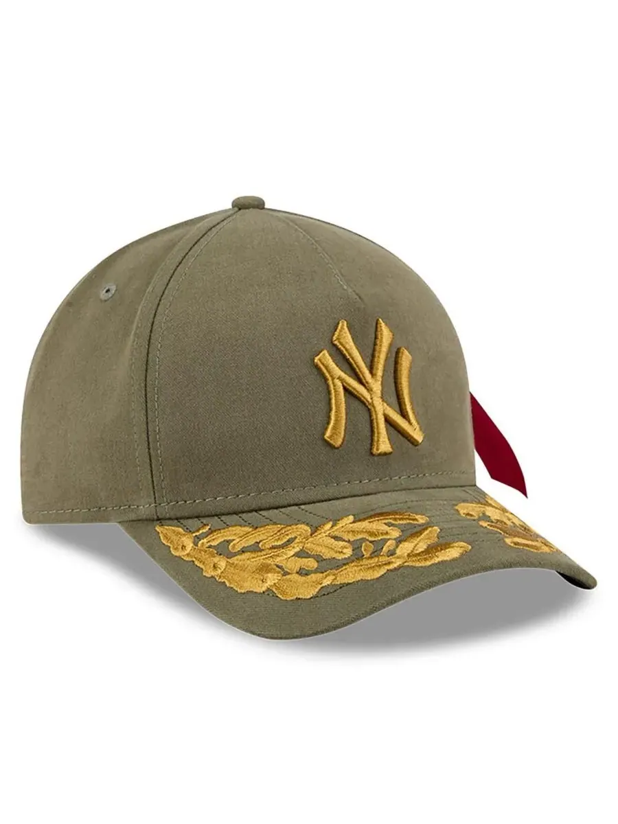 New Era Мужская регулируемая бейсболка Alpha Industries оливкового цвета с логотипом New York — изображение 3 из 4, оливковый
