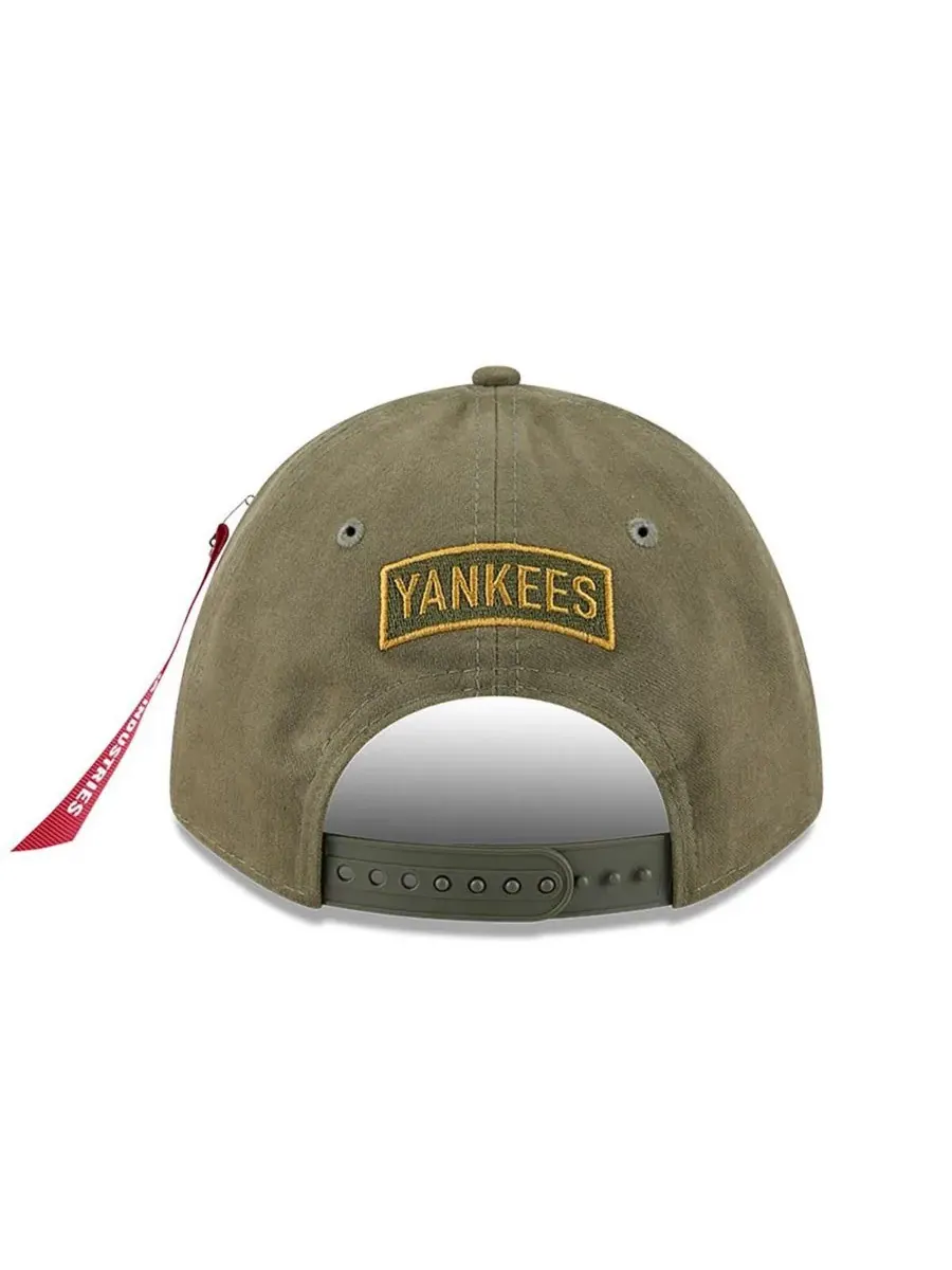 New Era Мужская регулируемая бейсболка Alpha Industries оливкового цвета с логотипом New York — изображение 4 из 4, оливковый