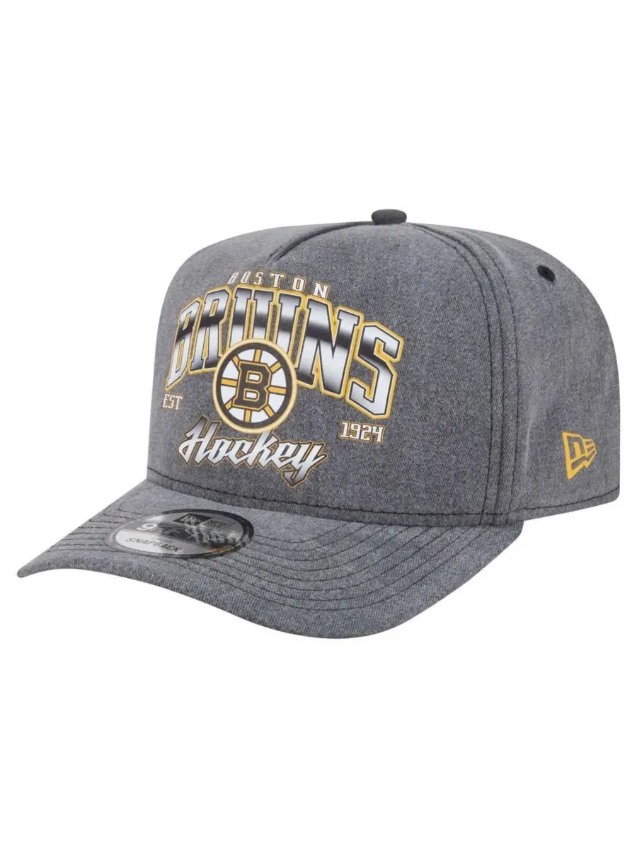 New Era Мужская бейсболка Boston Bruins Throwback Washed A-Frame Pre-Curved 9FIFTY Snapback