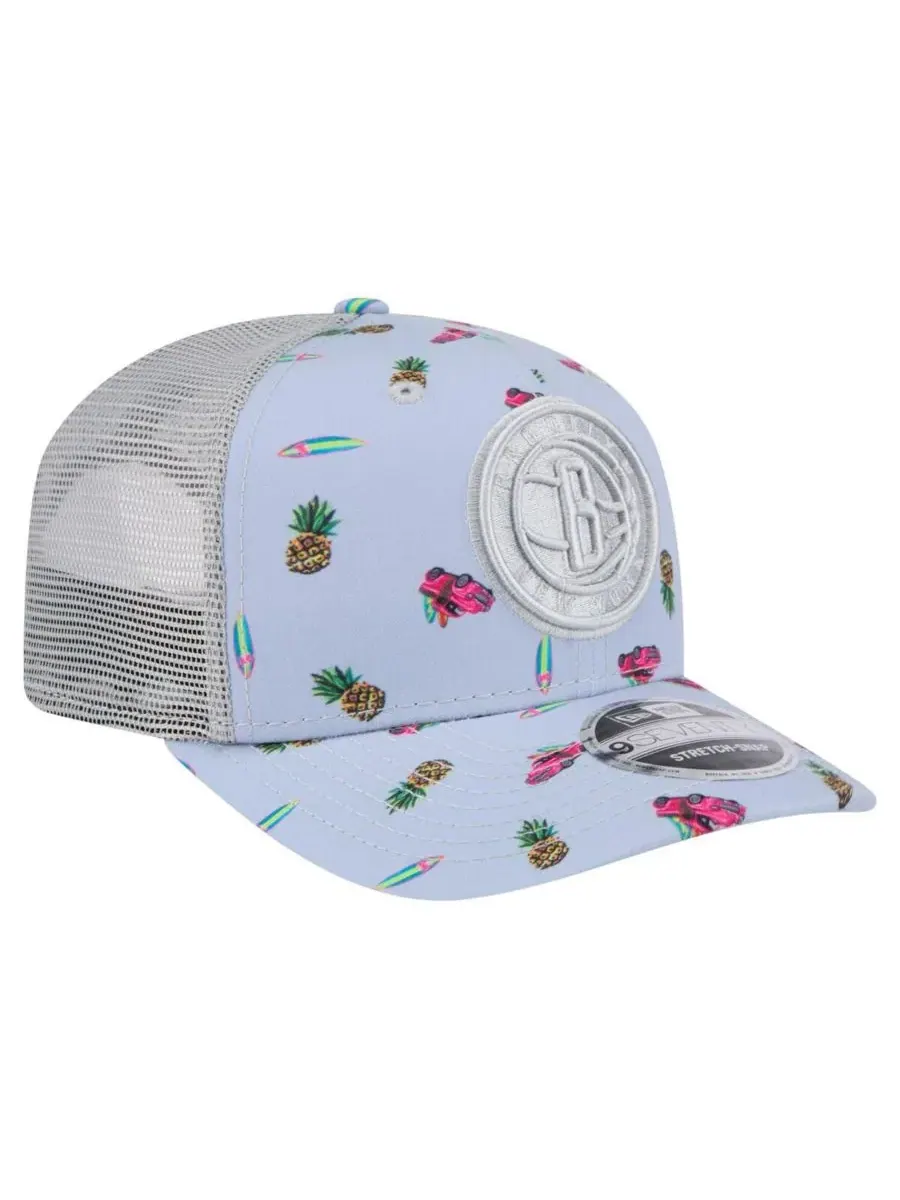 New Era Мужская светло-голубая/серая кепка Brooklyn Nets Adventure Aloha Pattern 9SEVENTY с — изображение 3 из 4