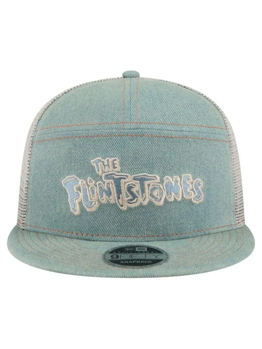 Мужская джинсовая кепка "Флинтстоуны" Denim 9FIFTY Snapback New Era — изображение 2 из 4, синий джинсовый синий