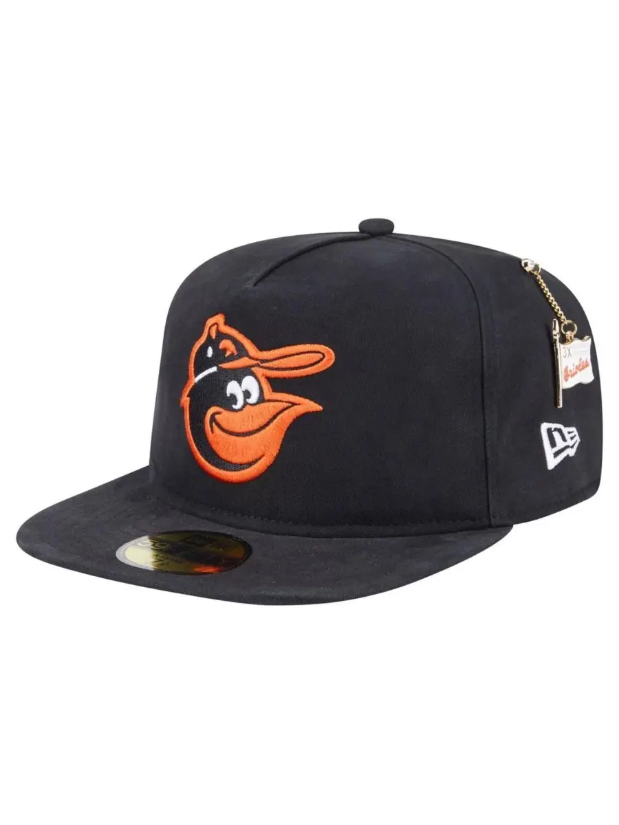 New Era Мужская черная бейсболка Baltimore Orioles Championship Side Flag A-Frame 59FIFTY