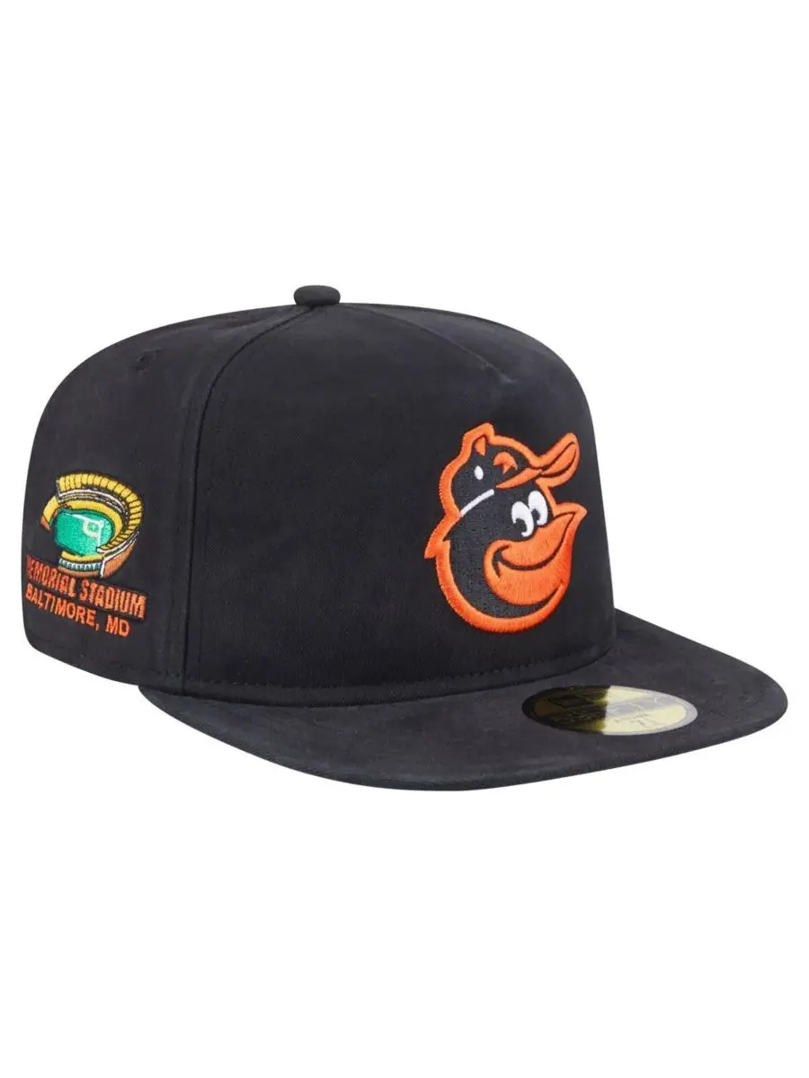 New Era Мужская черная бейсболка Baltimore Orioles Championship Side Flag A-Frame 59FIFTY — изображение 3 из 4, черный