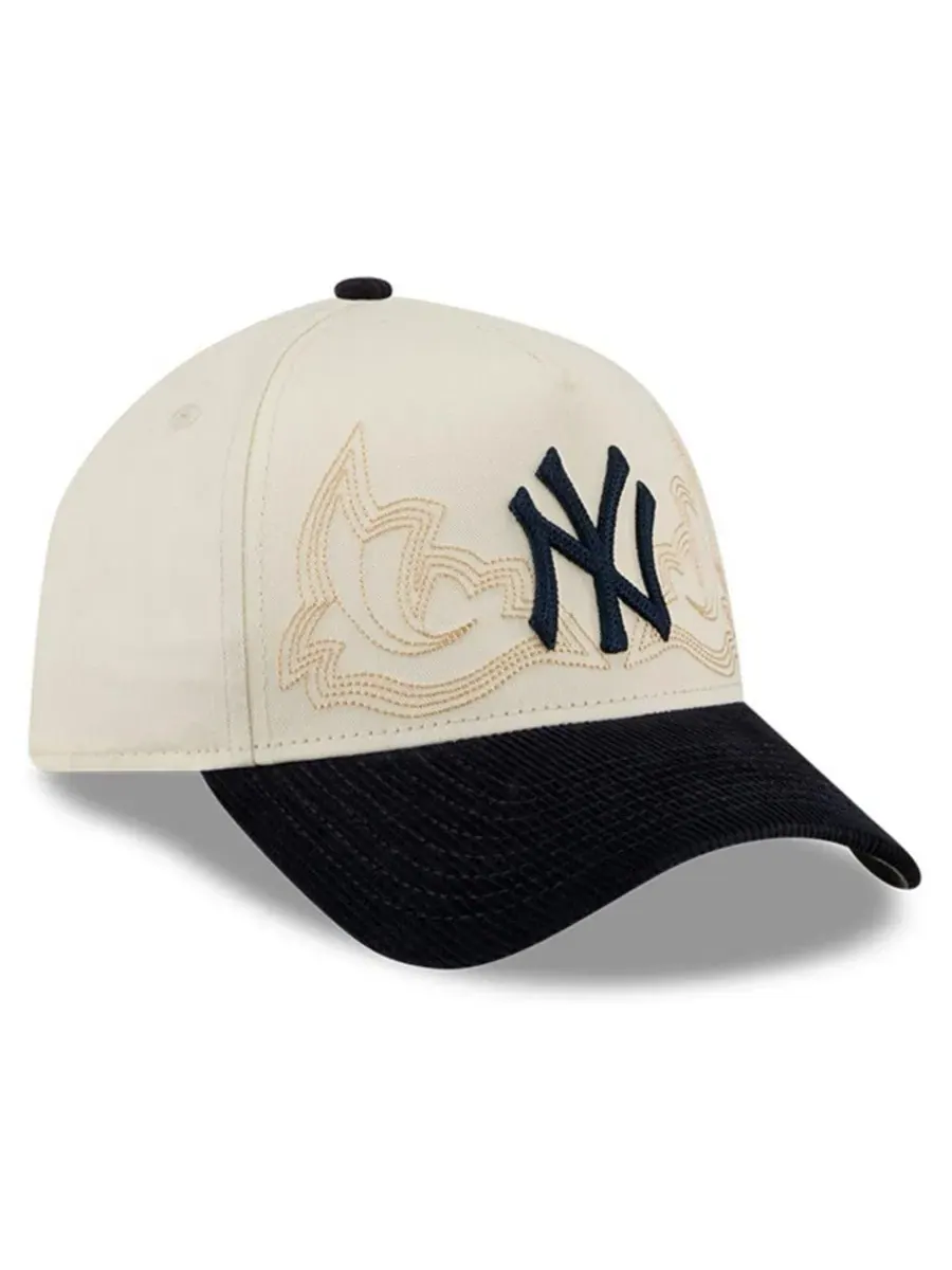 Кепка New York Yankees Western Stitch 9FORTY A-Frame New Era — изображение 4 из 5, серый